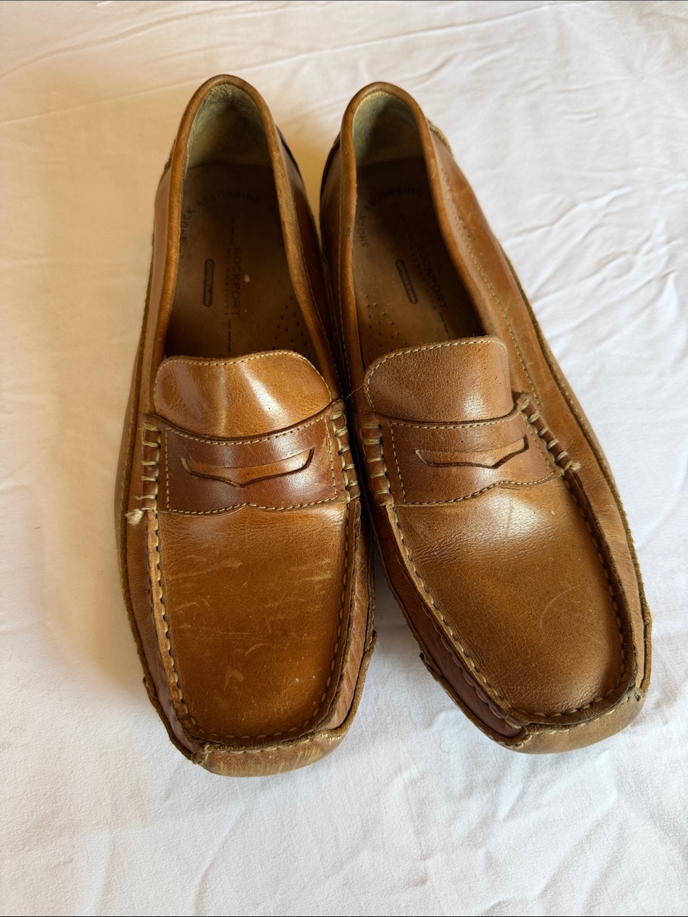 Rockport Men's Penny Loafers in Cognac Brown